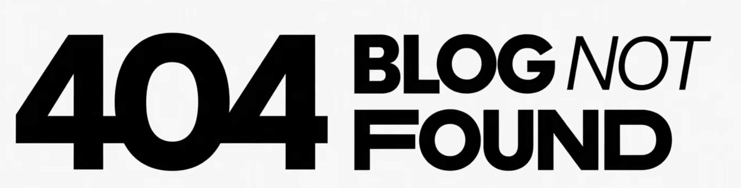 404 Blog Not Found